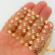 V65DCGF. 14K Gold Filled Diamond Cut Disc Chain